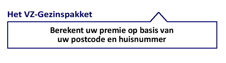 Het VZ-Gezinspakket, goed verzekerd tegen een scherpe premie. Bereken uw premie, klik de afbeelding